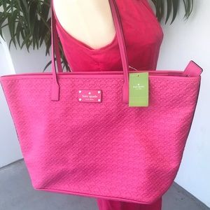 🌸KATE SPADE Pink Leather Tote Bag💗